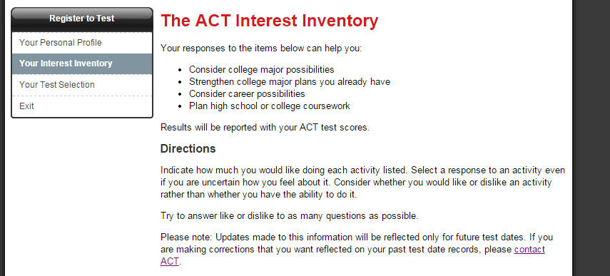 how do i register to take the act s