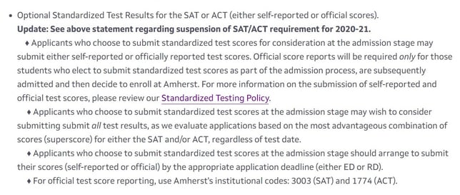 Which Colleges Require All Act Scores Sent