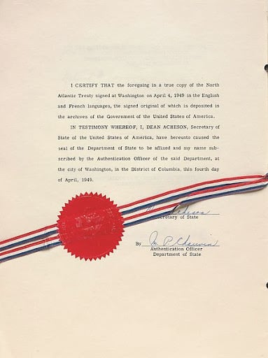 body-nato-treaty-authentication-certificate