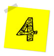 body-number-four-post-it-note