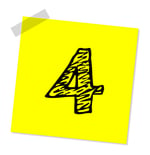 body-number-four-post-it-note