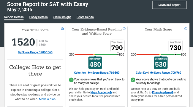 How do i see my sat essay score