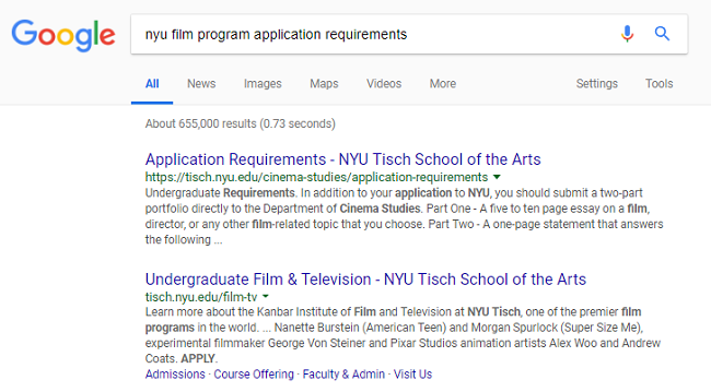 how to get into film school