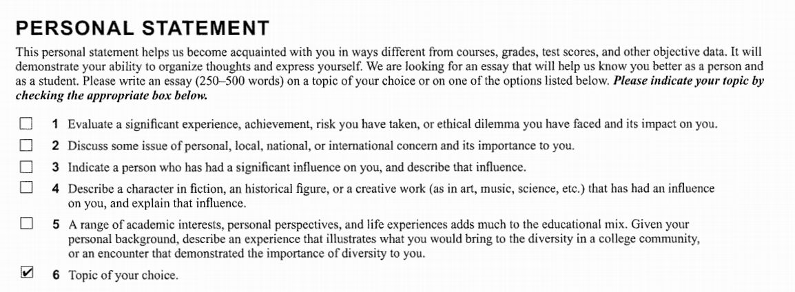 harvard university application essay prompt