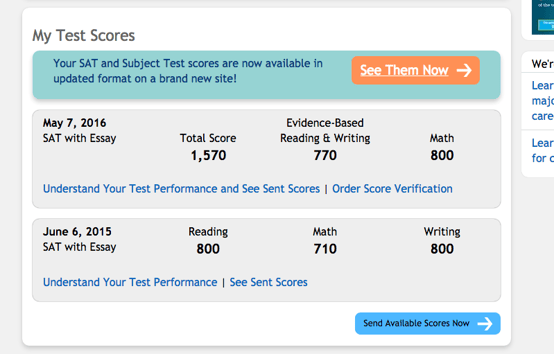 How can I enter my new SAT essay score?