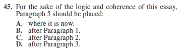 Ordering paragraphs Ordering paragraphs