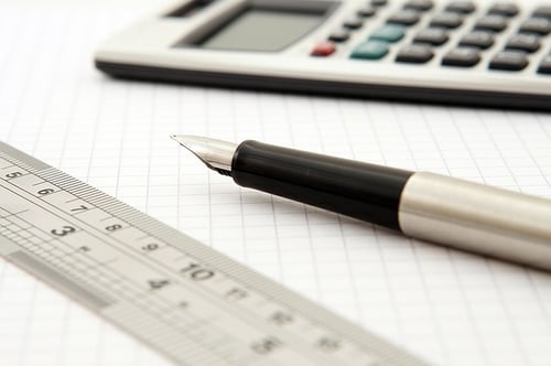 problem solving with triangles and area body_pen_paper_ruler_calculator_math