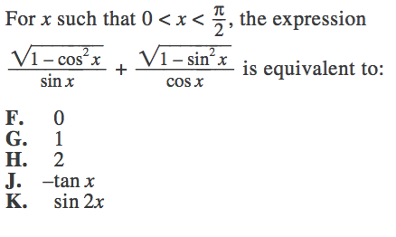 act trigonometry practice problems pdf