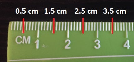 4.5 inches ruler