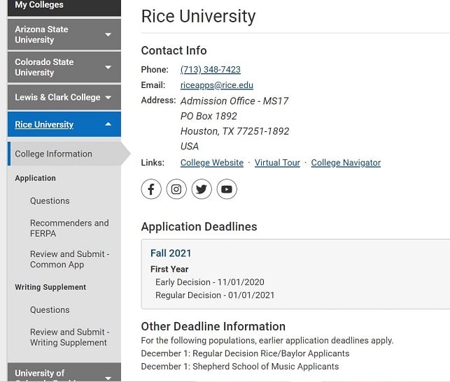 Common App Instructions How to Add Colleges and More