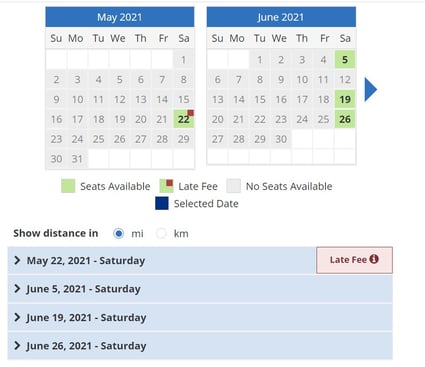 test dates