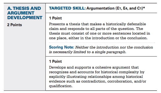 dbq thesis examples