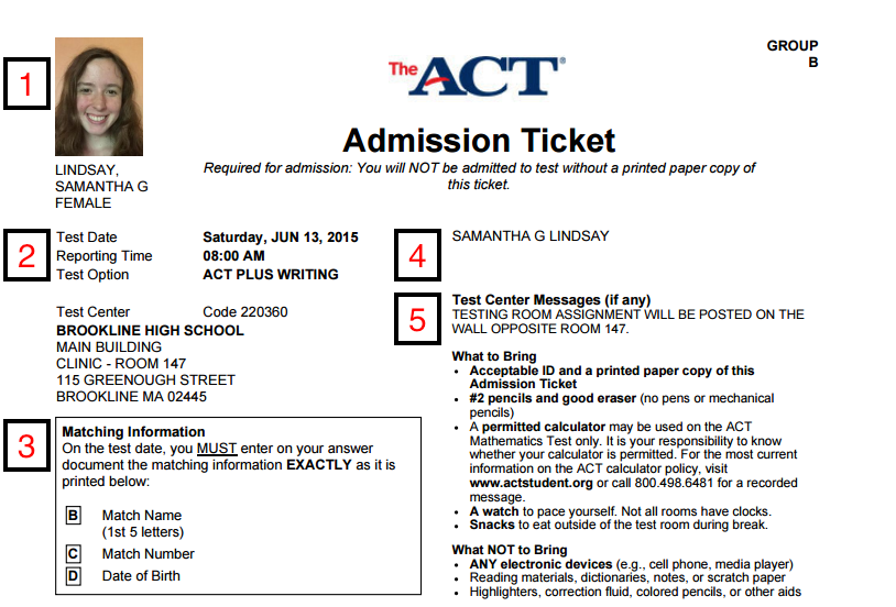 admission ticket