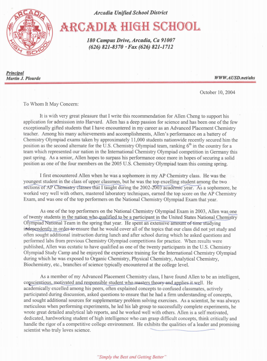 College Recommendation Letter From Teacher Sample Database Letter 