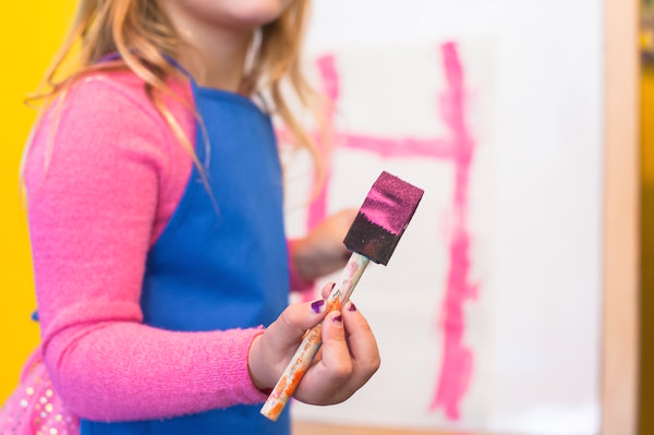 Painting with Foam Brushes - an easy way for toddlers to paint - My Bored  Toddler